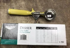 Vollrath (47144) 1-5/8 oz Stainless Steel Disher - Size 20,Yellow NOS