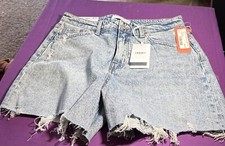 Vervet Blue Rebecca Cutoff High Rise Shorts Large Light Wash