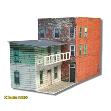 Z Scale 1:220 Apartment Building - Pre Cut Cardstock PAPER Kit - HBZ2