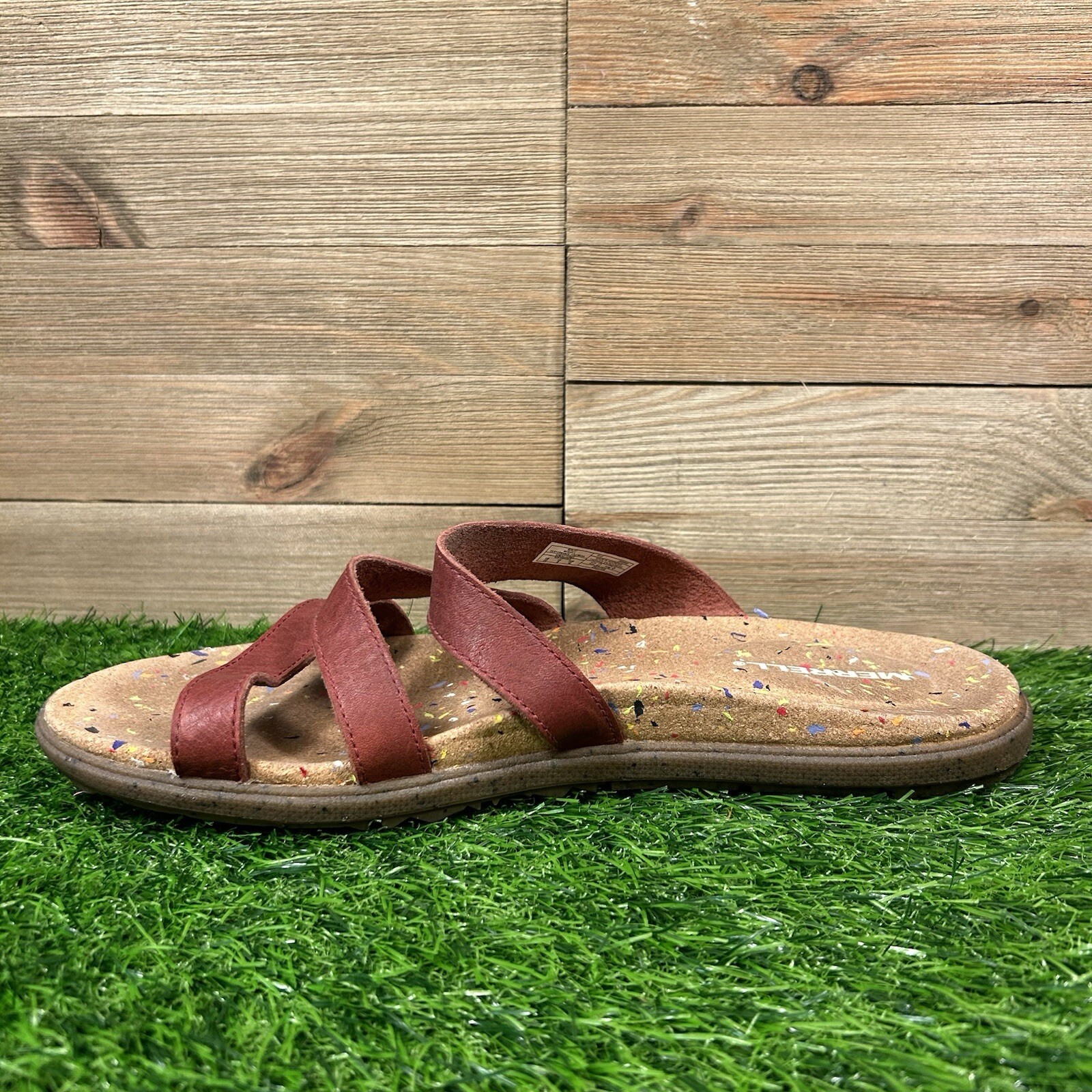 Sandali Merrell Merlot donna 10 slide pelle rossa comodi outdoor slip on