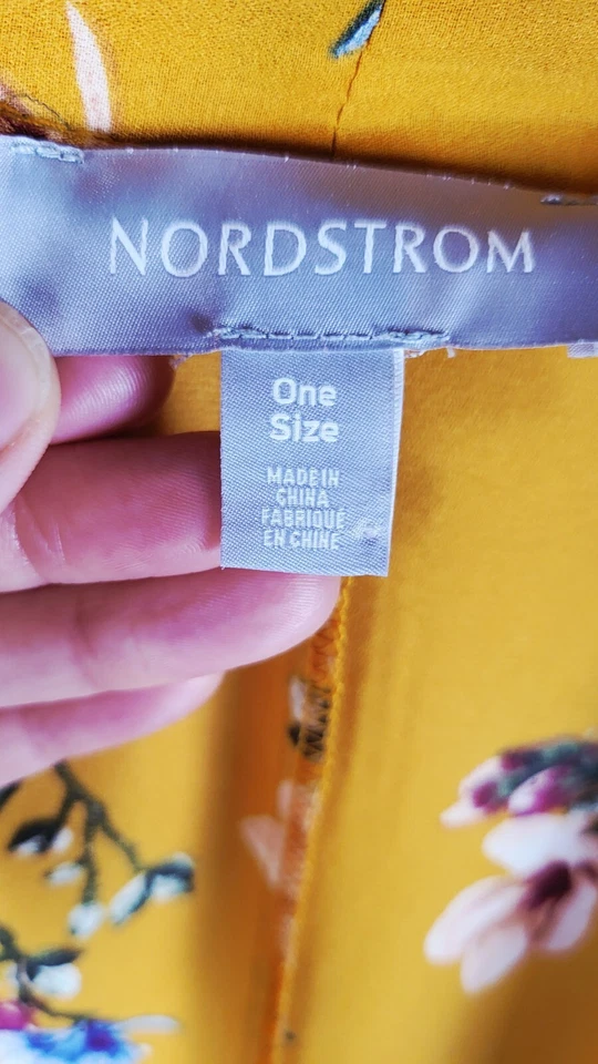 Nordstrom Open Front Floral Kimono Robe Coverup Duster Boho Cottagecore One Size - Image 4 of 4