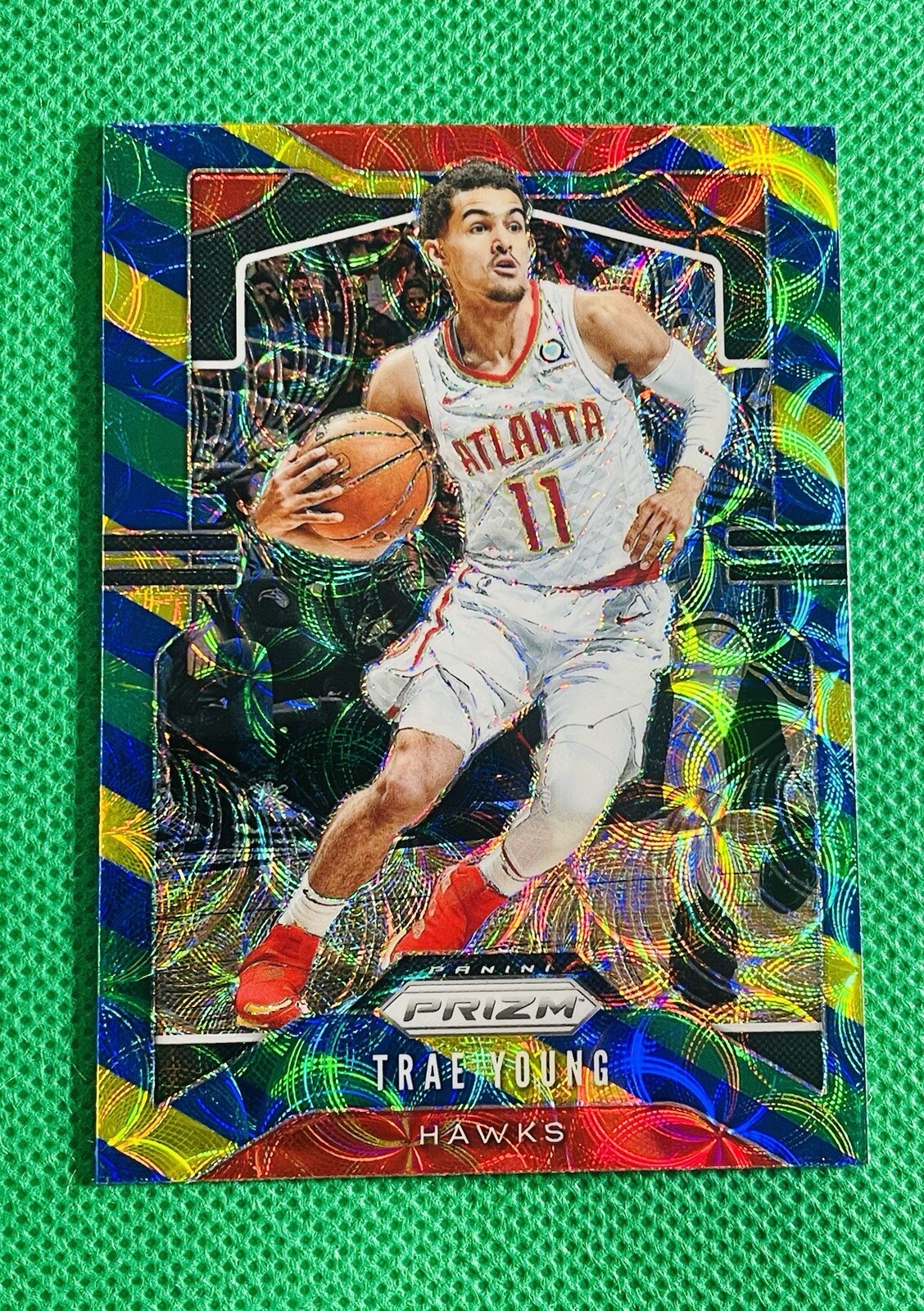 2019 Trae Young Panini Prizm Choice Yellow Green Blue 2nd Year #31
