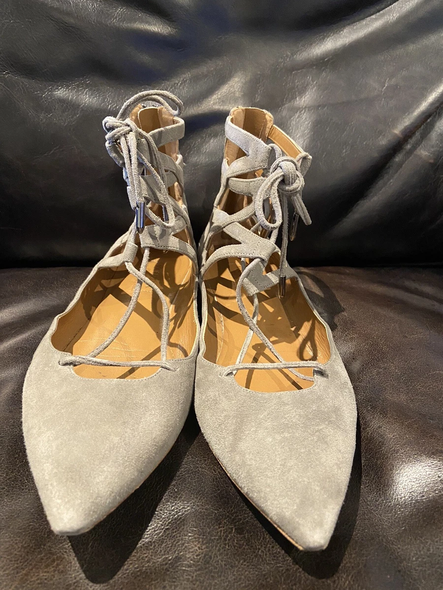 Grey lace up flats sale