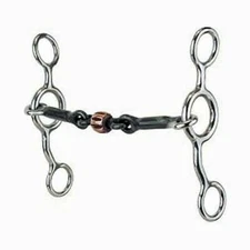 349 Reinsman Jr Cowhorse Smooth Dogbone Snaffle Bit w/Copper Roller 5 Inch NEW