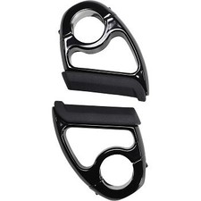 Reposapiés protectores de motor Ciro 60420 negros para uso en barra de carretera de 1-1/4"