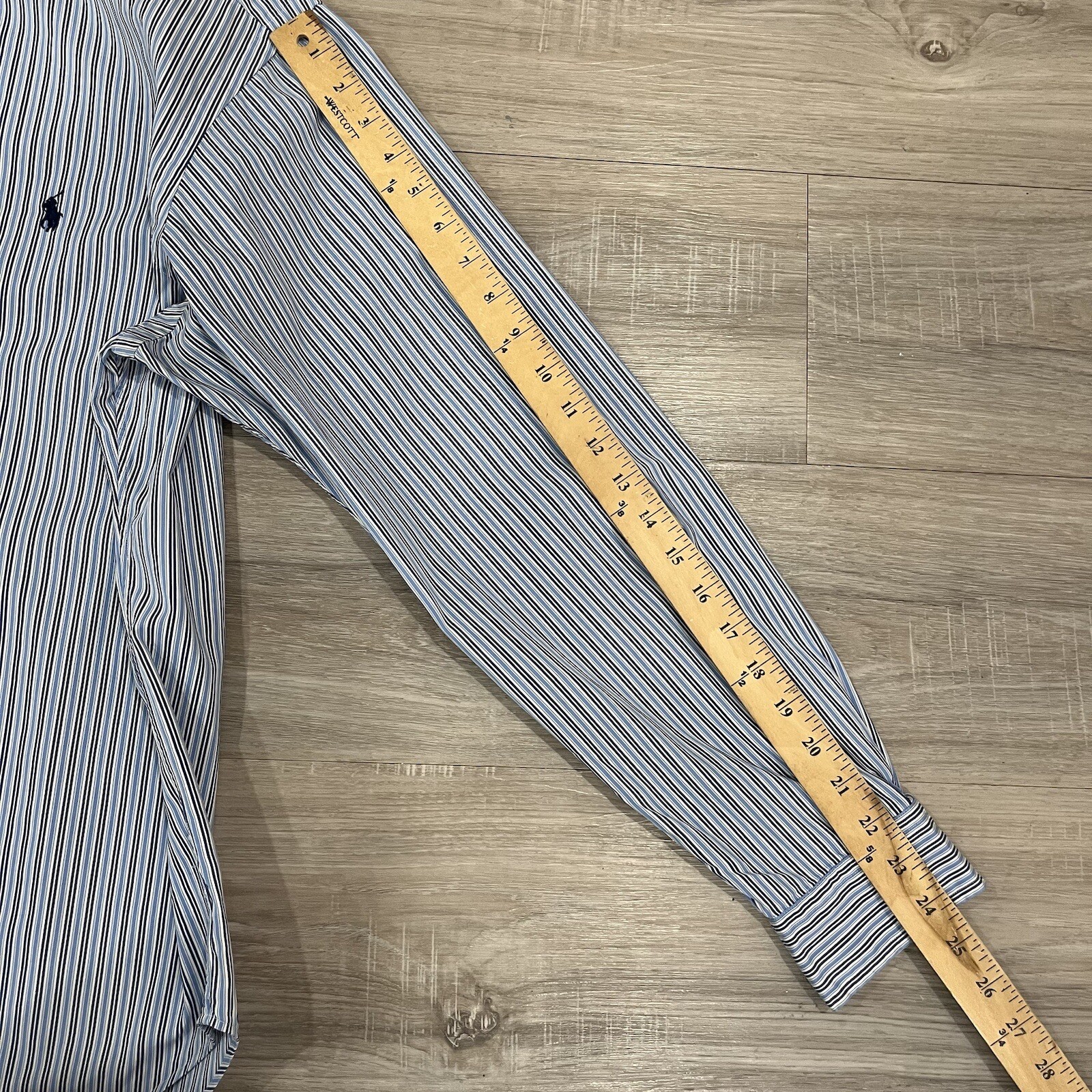 Camicia uomo Ralph Lauren vestibilità classica GRANDE con bottoni bianca blu a righe pony