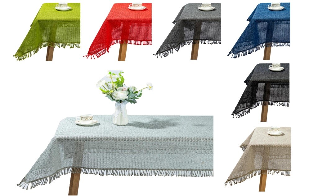 Gartentischdecke Weichschaummaterial Fransen rutschfest wetterfest Farben  Gr