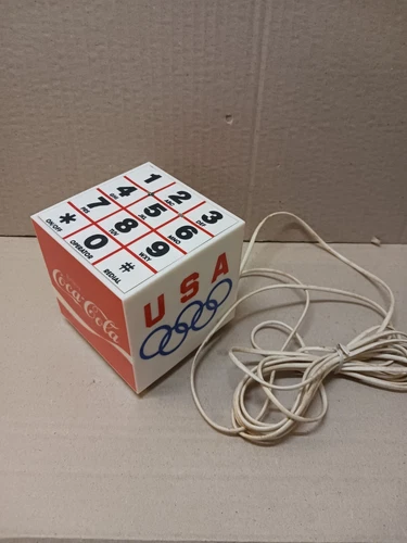 Vintage 1984 Coca-Cola Olympics Hands-Free Cube Speaker Phone