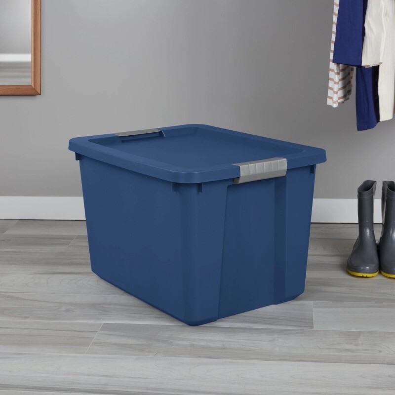 Sterilite Large Storage Bin, 20 Gallon Plastic Storage Container with Latch Lid