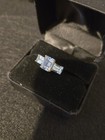 10k Yellow Gold Ring With 3 Blue Topaz Stones, Size 6-1/2 Inches