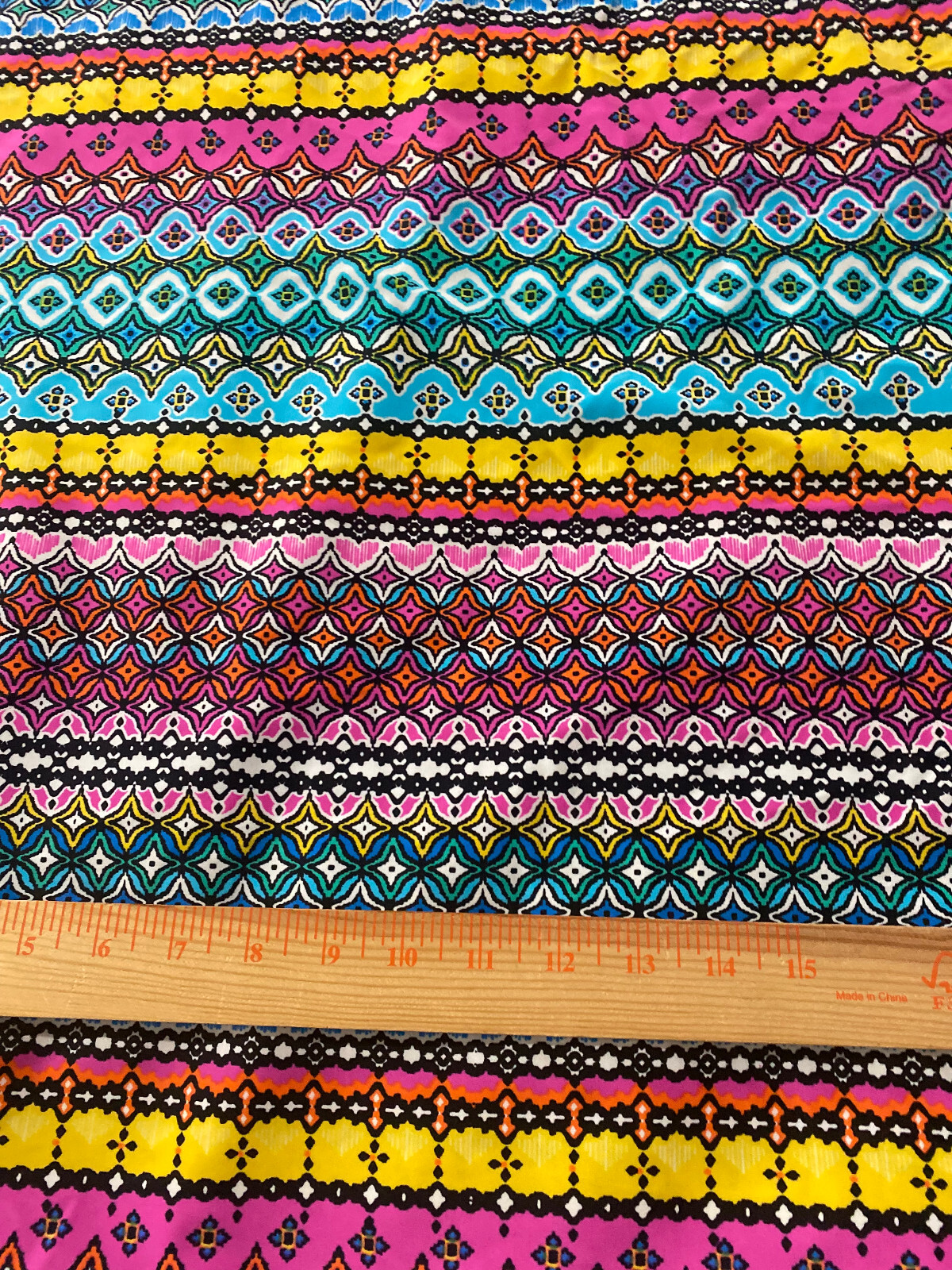 Swimsuit fabric 4 way stretch bright geometric design 1 yd 11