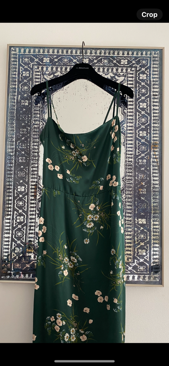 Women's Reformation Gorgeous Frankie Silk Slip Maxi Dress Floral Green 8 |  eBay