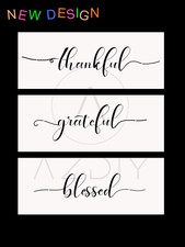 Grateful Thankful Blessed Stencil Set -3 Reusable Sign Stencils For Painting New