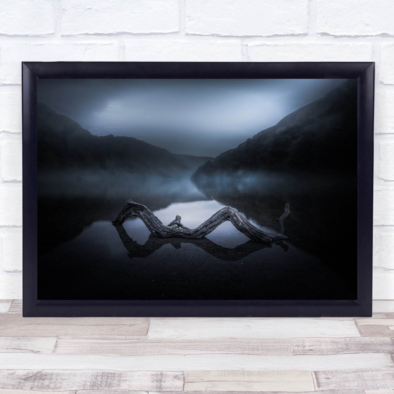 Log Branch Wood Creative Edit Landscape Fog Mist Haze Clear Wall Art Print