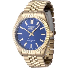 Invicta Men's Watch Specialty Blue Dial Yellow Gold Steel Bracelet Quartz 47490