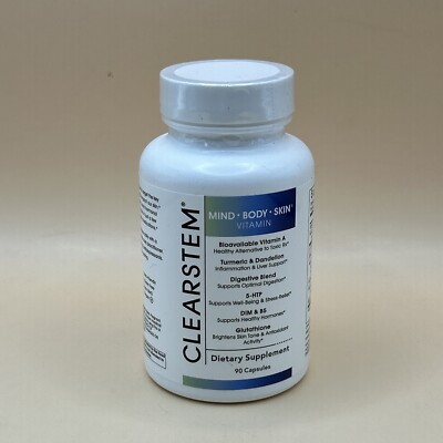 ClearStem MIND BODY SKIN Hormonal Acne Vitamin 90 Capsules Exp. 09/26 New