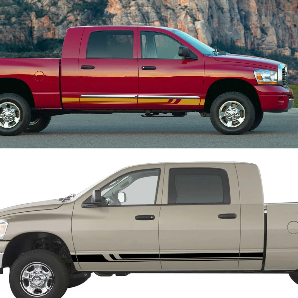 Fit For Dodge Ram 1500 2500 Side Skirt Car Sticker Graphics Racing Sport Stripes — 第 4/4 张图片