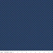 1/4 Yard 9”x42” Riley Blake Swiss Dot (Printed) Navy Blue Cotton Quilt Fabric