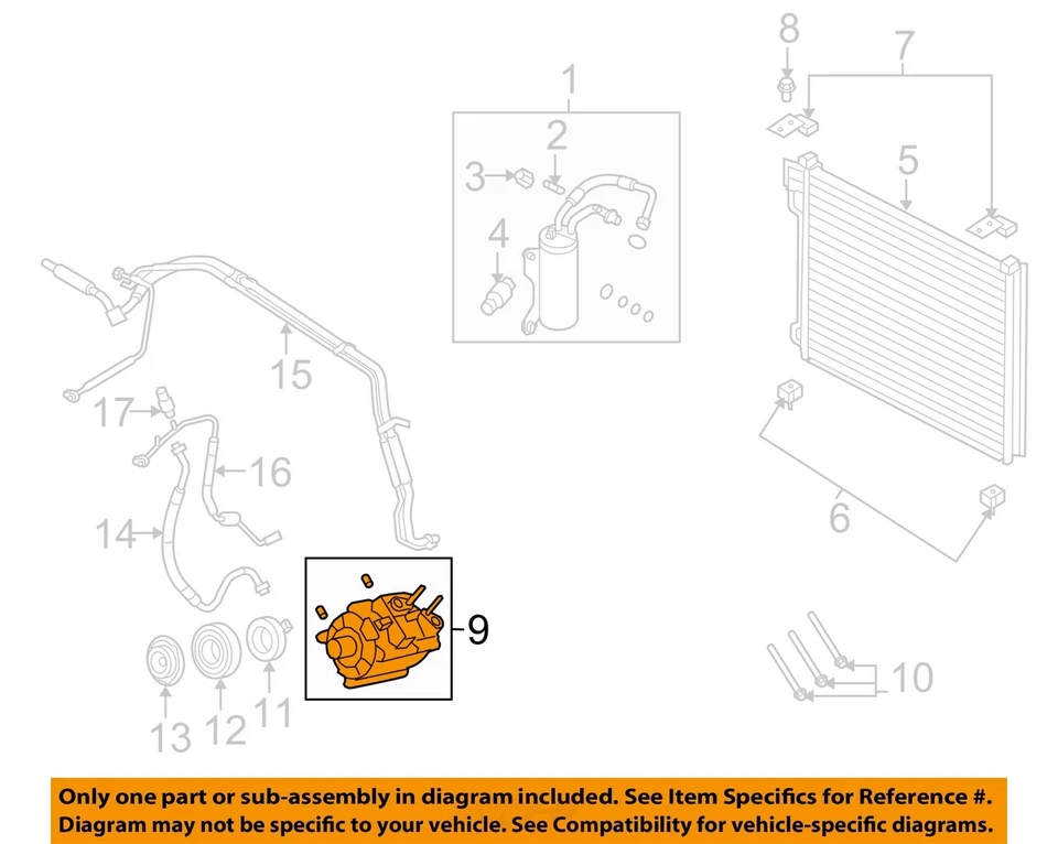 Compresor de aire acondicionado usado para: Ford E250 2011 furgoneta gasolina grado C Foto 3 de 4