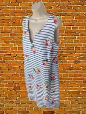 JOULES WHITE DRESS SIZE UK 14 COTTON LINEN WO...