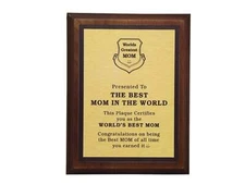 LEMONSODA World's Greatest Plaque (The Best Mom In the World) - Gold/Brown