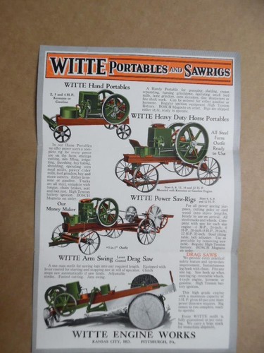 c.1910s Witte Stationary Farm Engine Paper Advertising Lot Kansas City Vintage - Picture 3 of 7