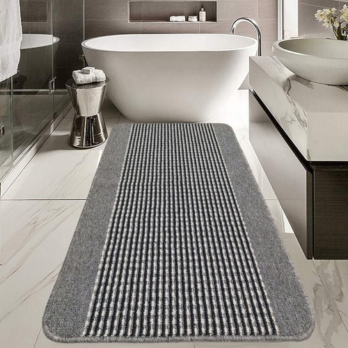 Bathroom Rugs Bath Mats Machine Washable Non Slip Toilet Floor Modern Colours - Picture 34 of 47