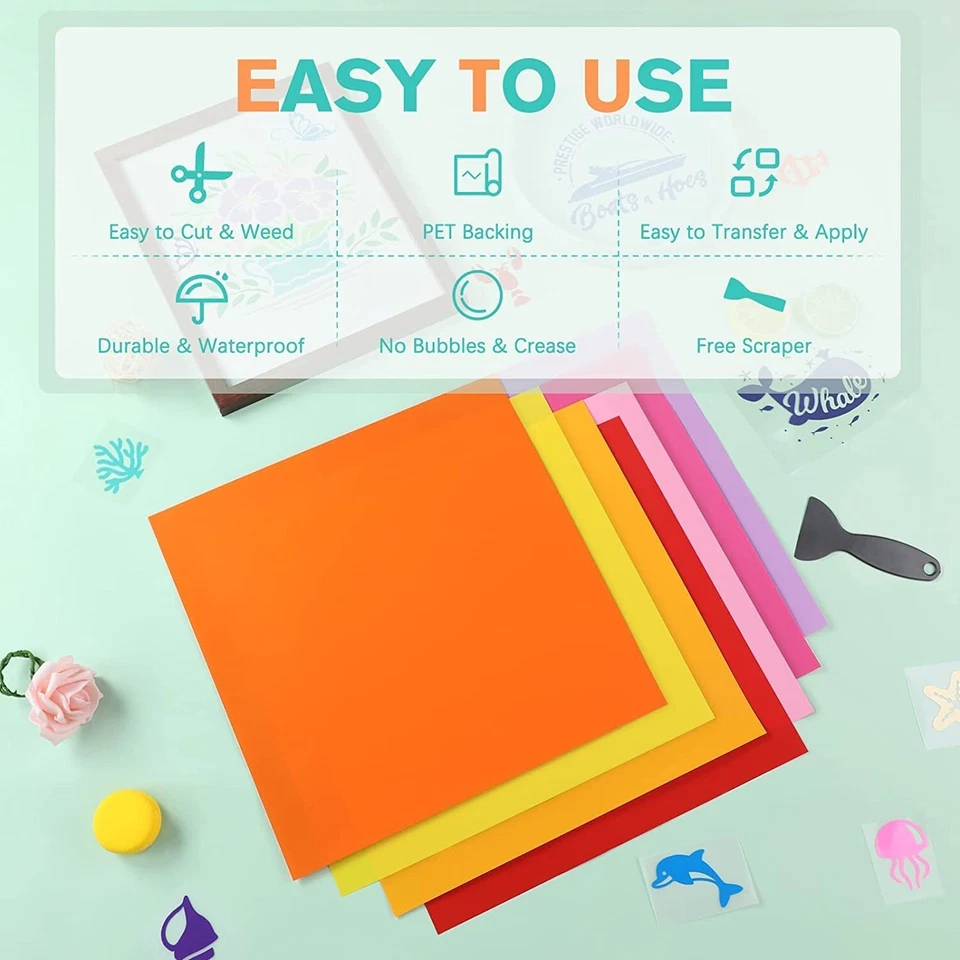 80 Pack Permanent Adhesive Vinyl Sheets 45 Assorted Colors 12x12inch for Cutting - image 3 of 4