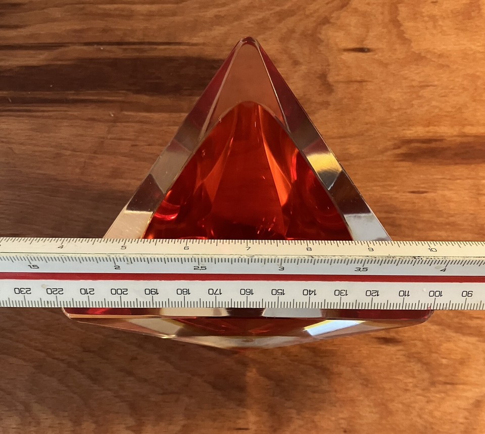 Murano Glass Sommerso Triangular Art Glass Dish / Bowl . Red. eBay