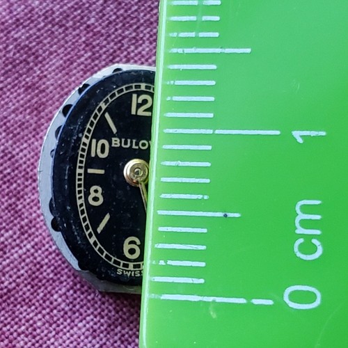Orologio Meccanico Vintage Bulova 5AB Movimento Quadrante Nero Riparazione Riuso WP2 - Foto 13 di 14
