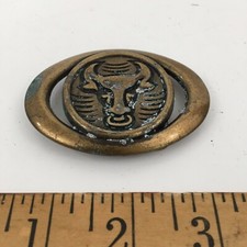 1980's Vintage Brass Bull Belt Buckle - Bull w/ ring in nose - Rodeo - Bullrider