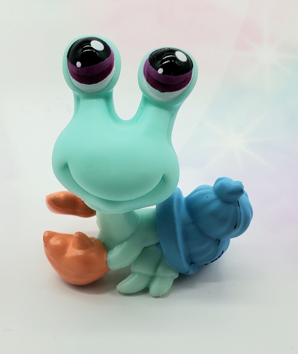 Littlest Pet Shop # 1775 Teal Blue Shell Peach Claws Hermitbcrab