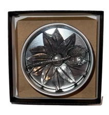 Clay Company Vineyard Gardens Pewter Salt Cellar With Spoon Sunflower Design
