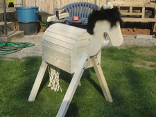 Mini Holzpferd Voltigierpferd Holzpony Pferd Pony -neu- Fell