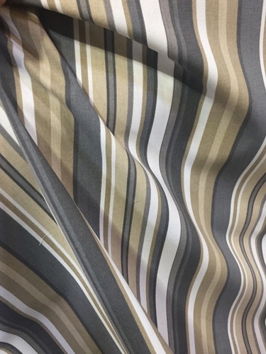 P KAUFMANN PATIO STRIPE CHARCOAL Furniture Upholstery Fabric BY THE YARD 54"W - Picture 4 of 5