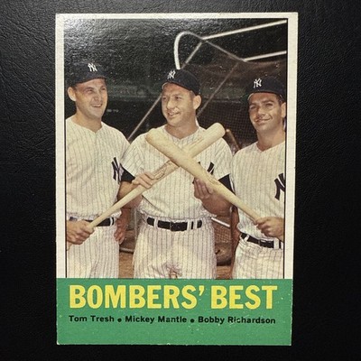 1963 TOPPS BOMBERS' BEST TRESH MANTLE RICHARDSON #173 YANKEES