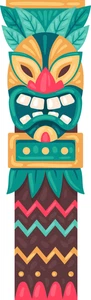 Tiki Totems Polynesian Culture Self Adhesive Vinyl Sticker