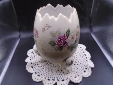 Japanese Inarco Hand Painted Vase, one tiny chip, shown, In good condition