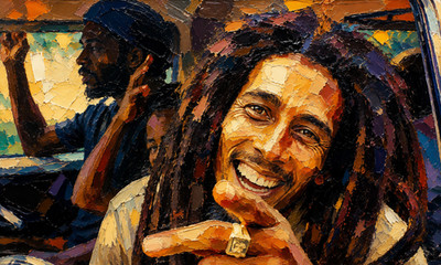 Reggae Singer Bob Marley Retro Oil Painting Art Poster Picture Photo