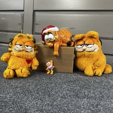 Vintage Garfield Lot 1978 1981 Plushies And Stocking Holder Fun farm Dakin