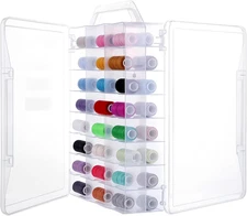 46 Grids Sewing Organizer, Double Sided Thread Box Storage, Portable Clear Plast
