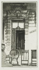 R. ESCHER (*1936), Eingang, Hommage à Meryon,  1980, Rad. Surrealismus Architekt