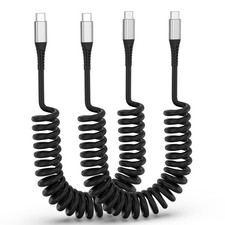 Coiled USB Cable 3ft, 2Pack USB Charger Cord for Car, USBC to USBC Coiled Cab...