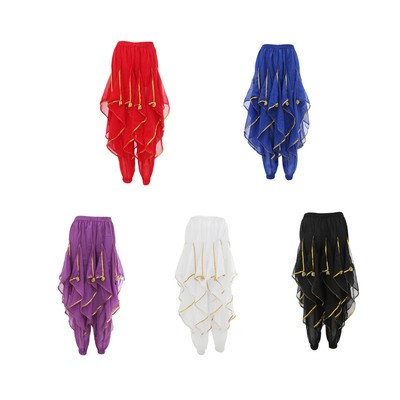 Damen Bauchtanz Haremshose Tribal Baggy Arabische Halloween Hosen Kostüme