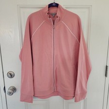 NWT Women's T by Talbots Zip Front Mock Neck Jacket Pink Dusty Rose Size XL