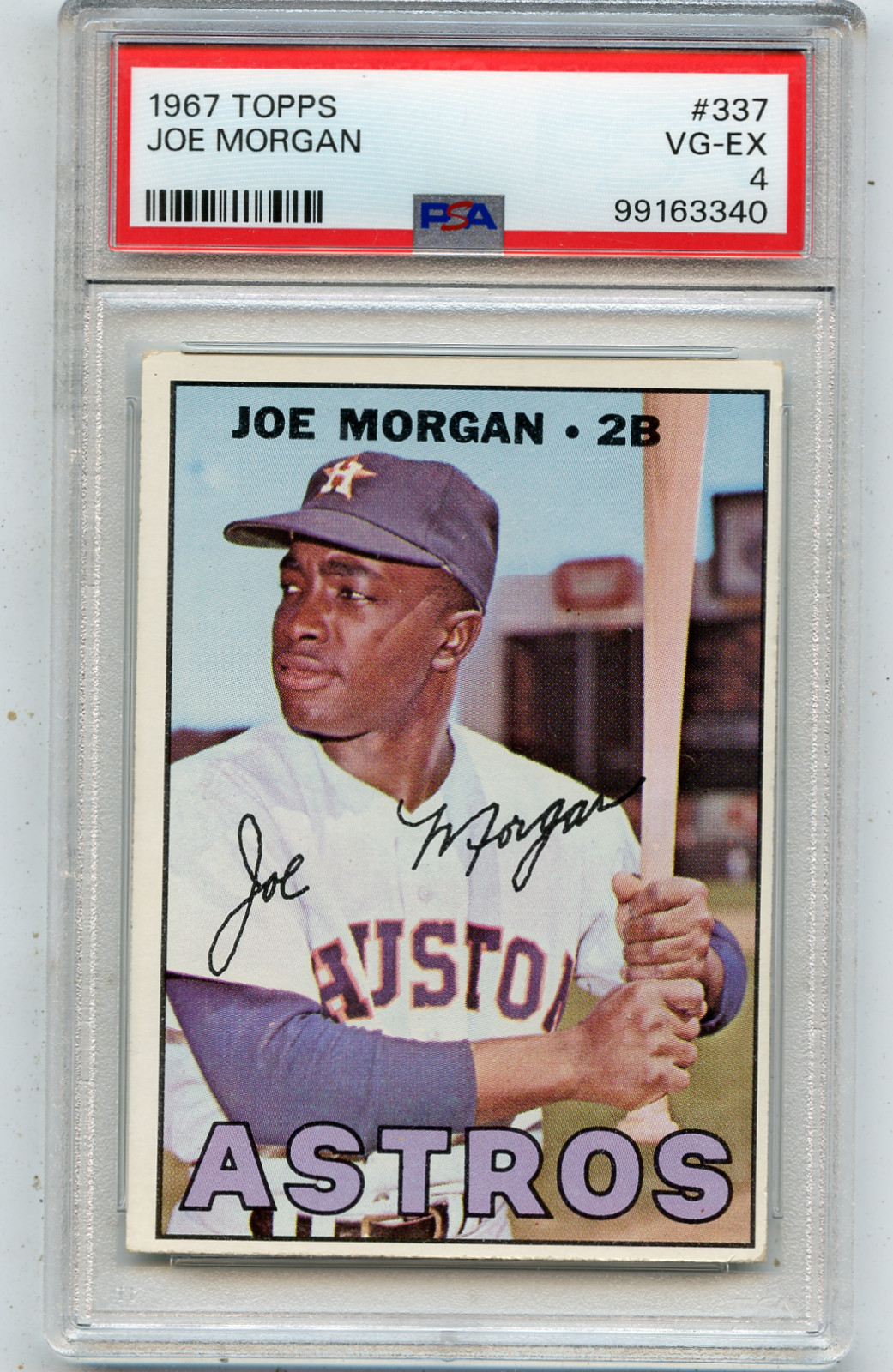 1967 TOPPS BASEBALL #337 JOE MORGAN, HOUSTON ASTROS, HOF - PSA 4 (63340)
