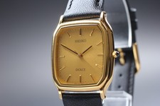  Near MINT SEIKO Dolce 5E61-5A10 Gold Dial Quartz Men's Watch From JAPAN