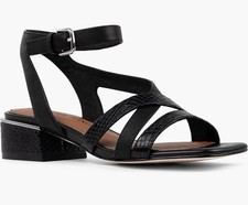 NWD 228 Donald Pliner Frannie Ankle Strap Sandals Black Women's Sz 8.5
