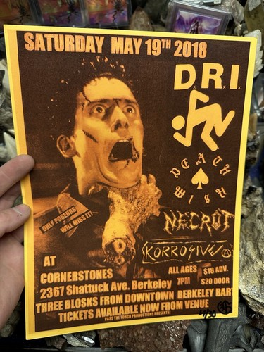 D.R.I NECROT DEATH WISH FLYER METAL UNDERGROUND EVIL DEAD - Picture 3 of 4
