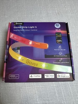 Govee Strip Light S, Segmented Color Control, 32.8ft., Customizable RGBICW Strip